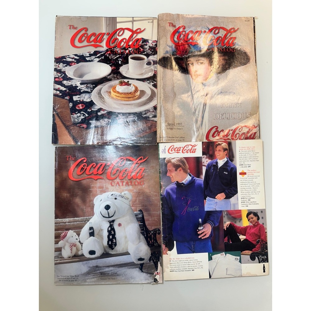 Vintage Coca-Cola Catalog Lot 1996 1997 Winter Spring Collectibles 4 Issues